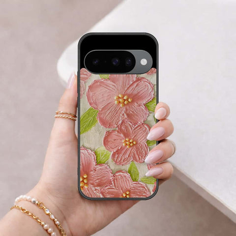 Google Pixel 10 Cover - Floral Series 4 - HQ Ultra Shine Premium Infinity Glass Soft Silicon Borders Case