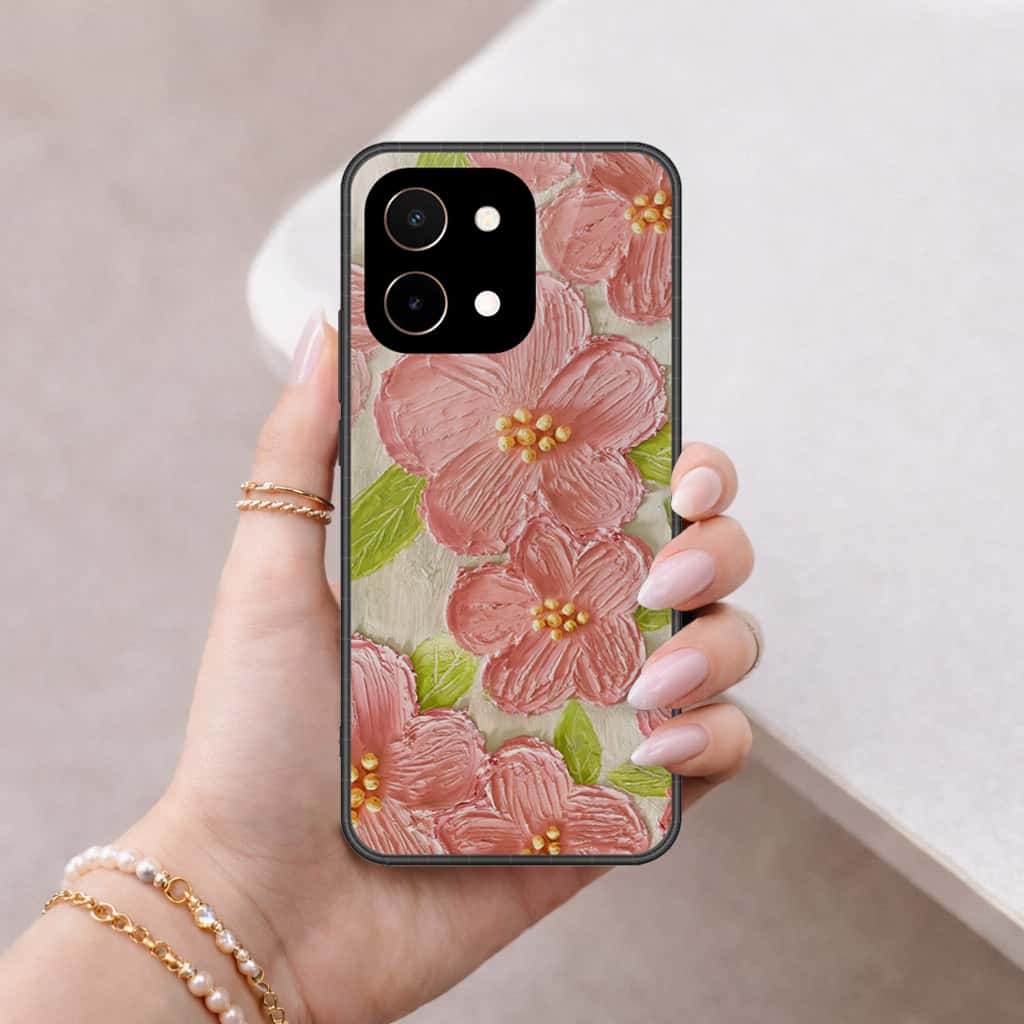 Vivo Y28 4G Cover - Floral Series 4 - HQ Ultra Shine Premium Infinity Glass Soft Silicon Borders Case