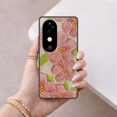 Vivo V40 Cover - Floral Series 4 - HQ Ultra Shine Premium Infinity Glass Soft Silicon Borders Case