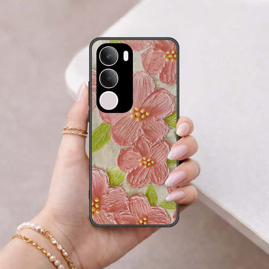 Vivo Y19s Pro Cover - Floral Series 4 - HQ Ultra Shine Premium Infinity Glass Soft Silicon Borders Case