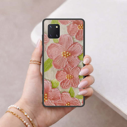 Samsung Galaxy Note 10 Lite Cover - Floral Series 4 - HQ Ultra Shine Premium Infinity Glass Soft Silicon Borders Case