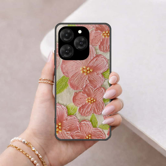 Realme 15T Cover - Floral Series 4 - HQ Ultra Shine Premium Infinity Glass Soft Silicon Borders Case