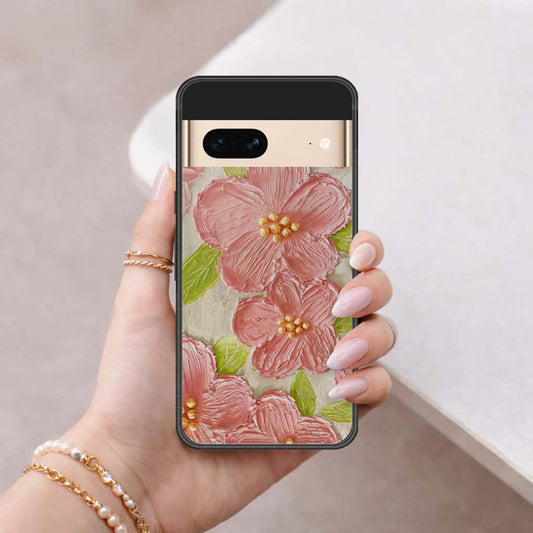 Google Pixel 7 Cover - Floral Series 4 - HQ Ultra Shine Premium Infinity Glass Soft Silicon Borders Case