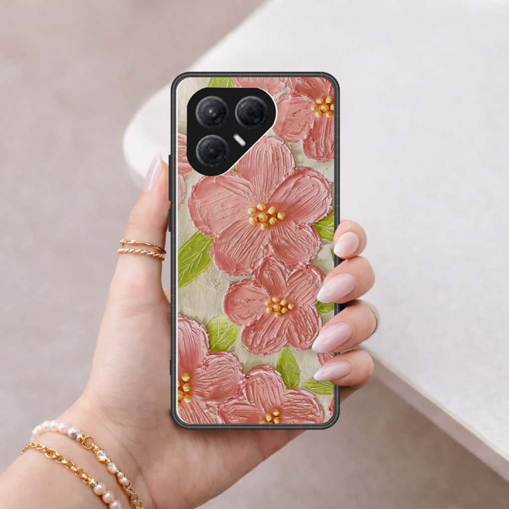 Tecno Pova 7 4G Cover - Floral Series 4 - HQ Ultra Shine Premium Infinity Glass Soft Silicon Borders Case