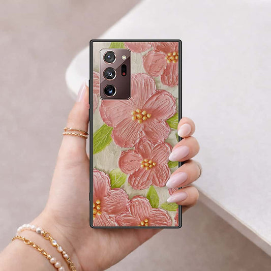 Samsung Galaxy Note 20 Ultra Cover - Floral Series 4 - HQ Ultra Shine Premium Infinity Glass Soft Silicon Borders Case