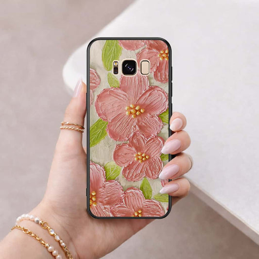 Samsung Galaxy S8 Plus Cover - Floral Series 4 - HQ Ultra Shine Premium Infinity Glass Soft Silicon Borders Case