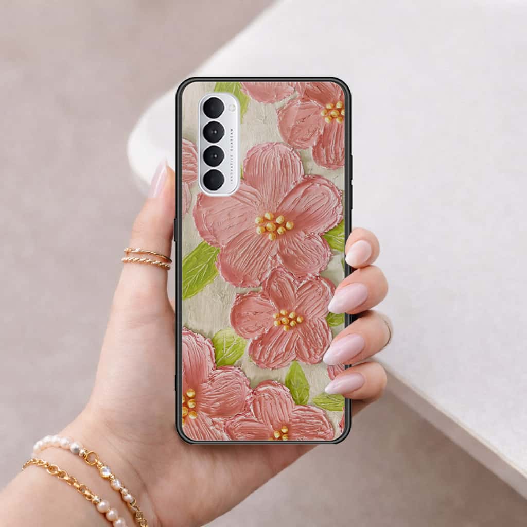 Oppo Reno 4 Pro Cover - Floral Series 4 - HQ Ultra Shine Premium Infinity Glass Soft Silicon Borders Case