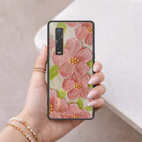 Oppo Find X2 Pro Cover - Floral Series 4 - HQ Ultra Shine Premium Infinity Glass Soft Silicon Borders Case