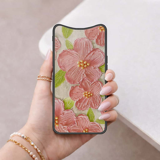 Oppo Find X Cover - Floral Series 4 - HQ Ultra Shine Premium Infinity Glass Soft Silicon Borders Case