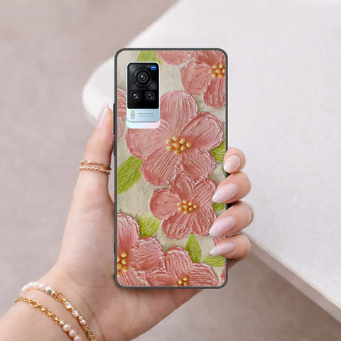 Vivo X60 Cover - Floral Series 4 - HQ Ultra Shine Premium Infinity Glass Soft Silicon Borders Case