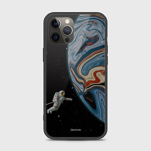 iPhone 12 Pro Max Cover - Cosmic Marble Astronaut Design - HQ Ultra Shine Premium Infinity Glass Soft Silicon Borders Case