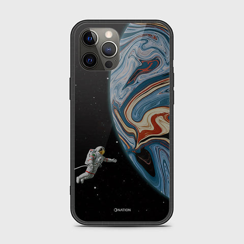 iPhone 12 Pro Max Cover - Cosmic Marble Astronaut Design - HQ Ultra Shine Premium Infinity Glass Soft Silicon Borders Case