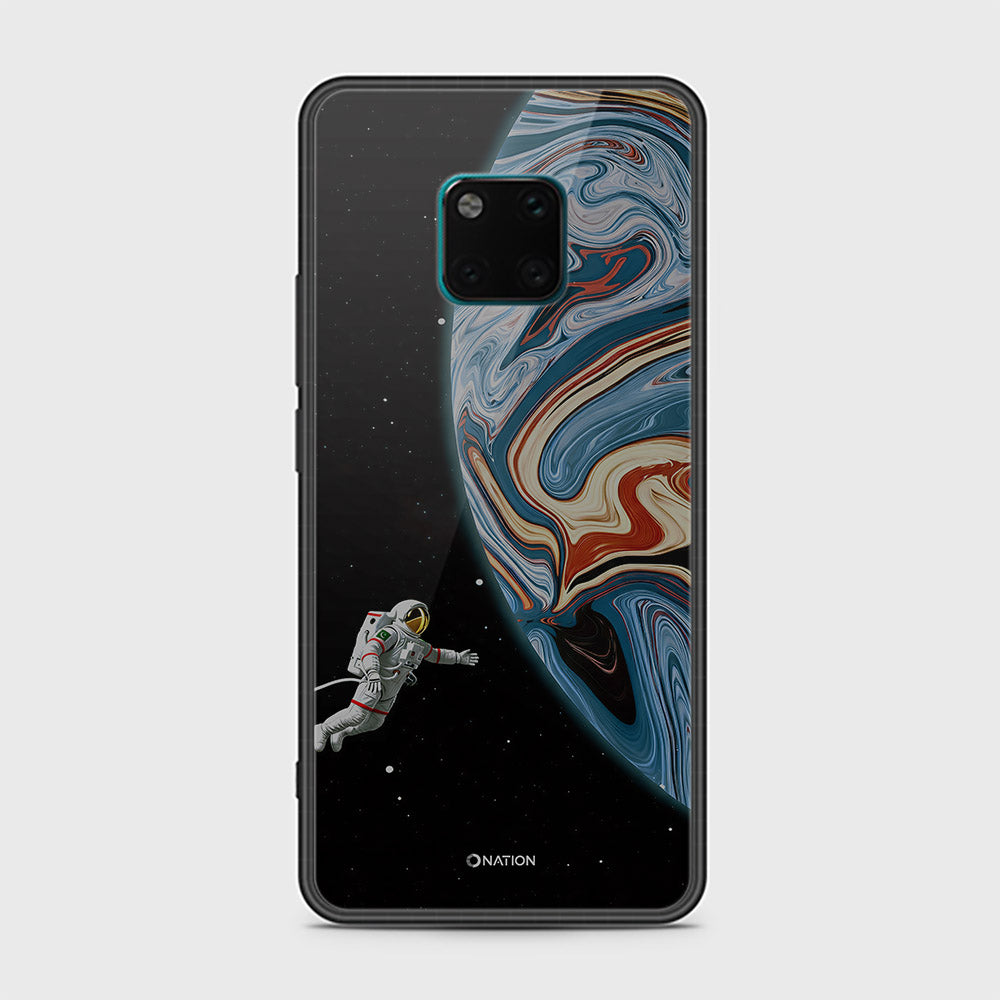 Huawei Mate 20 Pro Cover - Cosmic Marble Astronaut Design - HQ Ultra Shine Premium Infinity Glass Soft Silicon Borders Case