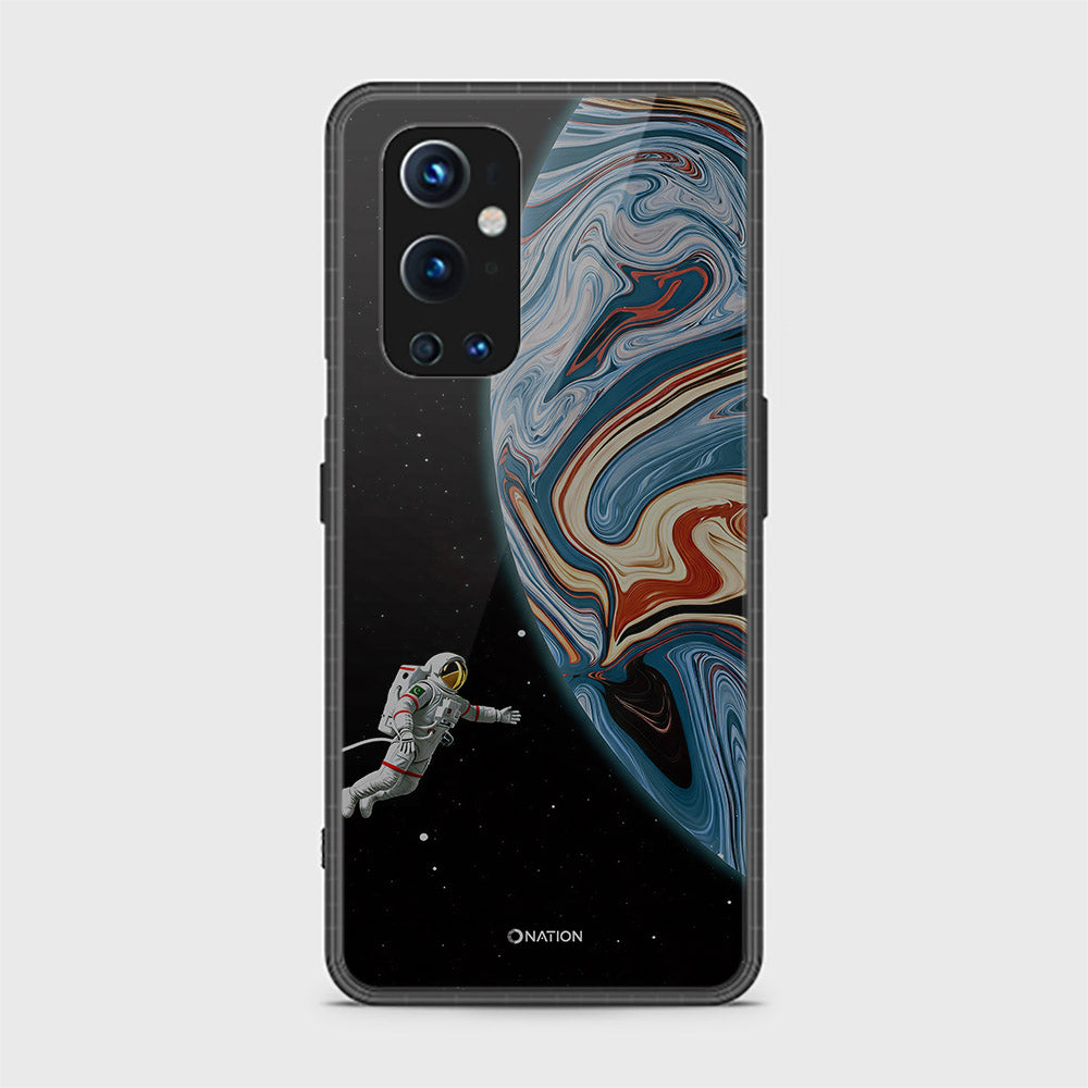 OnePlus 9 Pro Cover - Cosmic Marble Astronaut Design - HQ Ultra Shine Premium Infinity Glass Soft Silicon Borders Case
