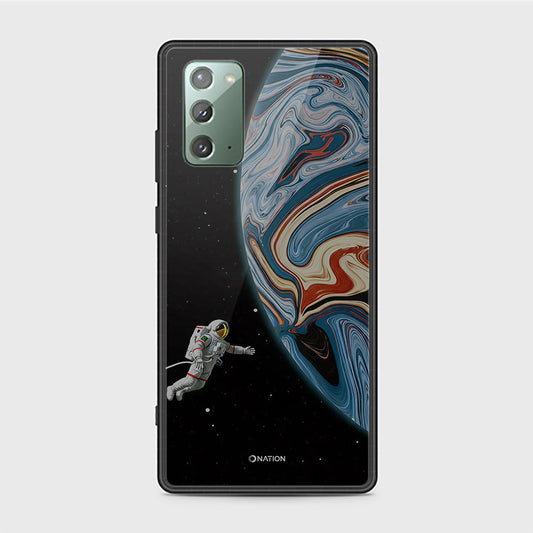 Samsung Galaxy Note 20 Cover - Cosmic Marble Astronaut Design - HQ Ultra Shine Premium Infinity Glass Soft Silicon Borders Case