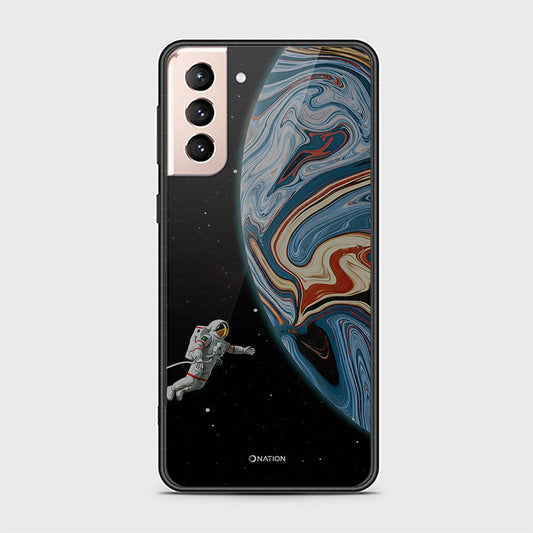 Samsung Galaxy S21 Plus 5G Cover - Cosmic Marble Astronaut Design - HQ Ultra Shine Premium Infinity Glass Soft Silicon Borders Case