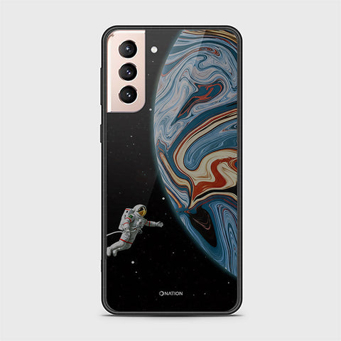 Samsung Galaxy S21 Plus 5G Cover - Cosmic Marble Astronaut Design - HQ Ultra Shine Premium Infinity Glass Soft Silicon Borders Case