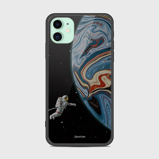iPhone 11 Cover - Cosmic Marble Astronaut Design - HQ Ultra Shine Premium Infinity Glass Soft Silicon Borders Case