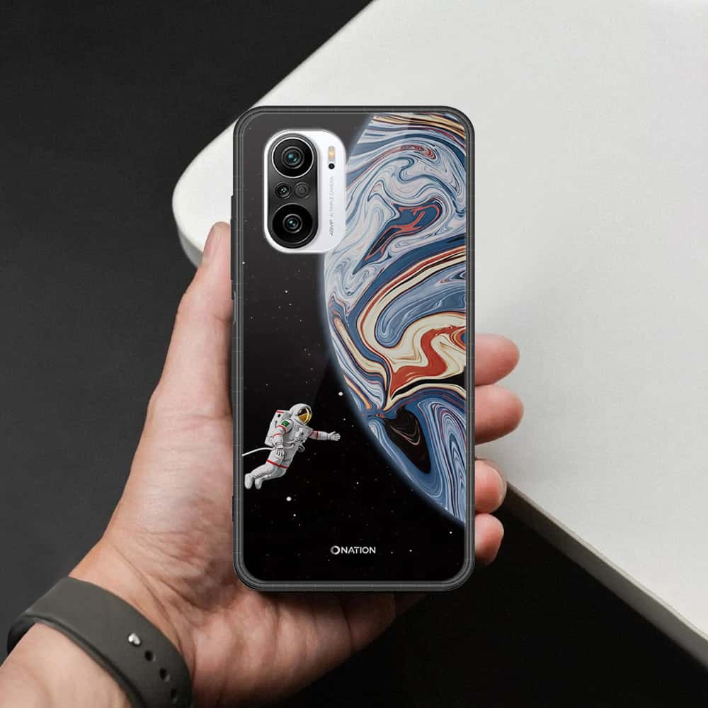 Xiaomi Poco F3 Cover - Cosmic Marble Astronaut Design - HQ Ultra Shine Premium Infinity Glass Soft Silicon Borders Case