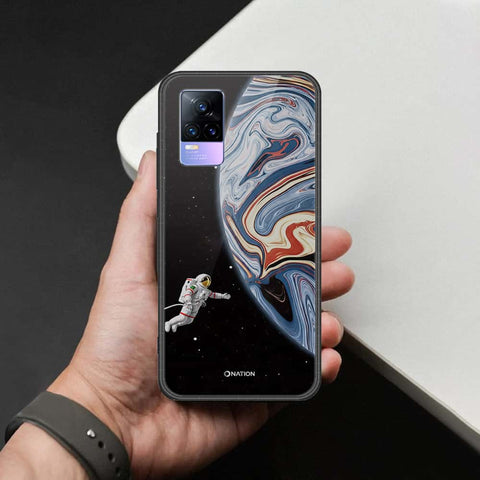 Vivo Y73 Cover - Cosmic Marble Astronaut Design - HQ Ultra Shine Premium Infinity Glass Soft Silicon Borders Case