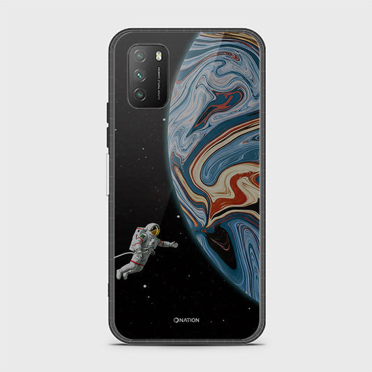 Xiaomi Poco M3 Cover - Cosmic Marble Astronaut Design - HQ Ultra Shine Premium Infinity Glass Soft Silicon Borders Case