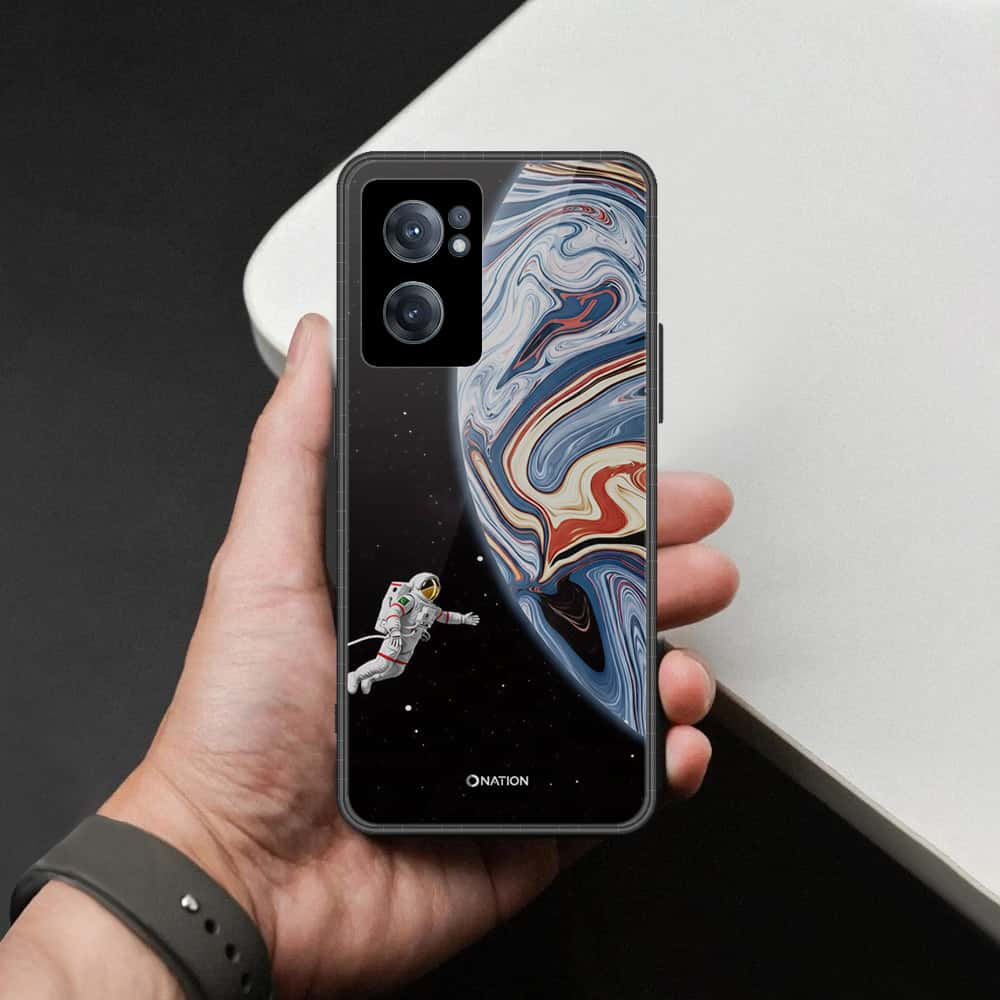 OnePlus Nord CE 2 5G Cover - Cosmic Marble Astronaut Design - HQ Ultra Shine Premium Infinity Glass Soft Silicon Borders Case