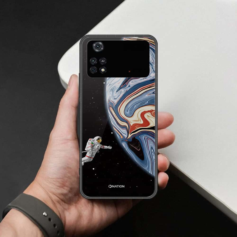Xiaomi Poco M4 Pro Cover - Cosmic Marble Astronaut Design - HQ Ultra Shine Premium Infinity Glass Soft Silicon Borders Case