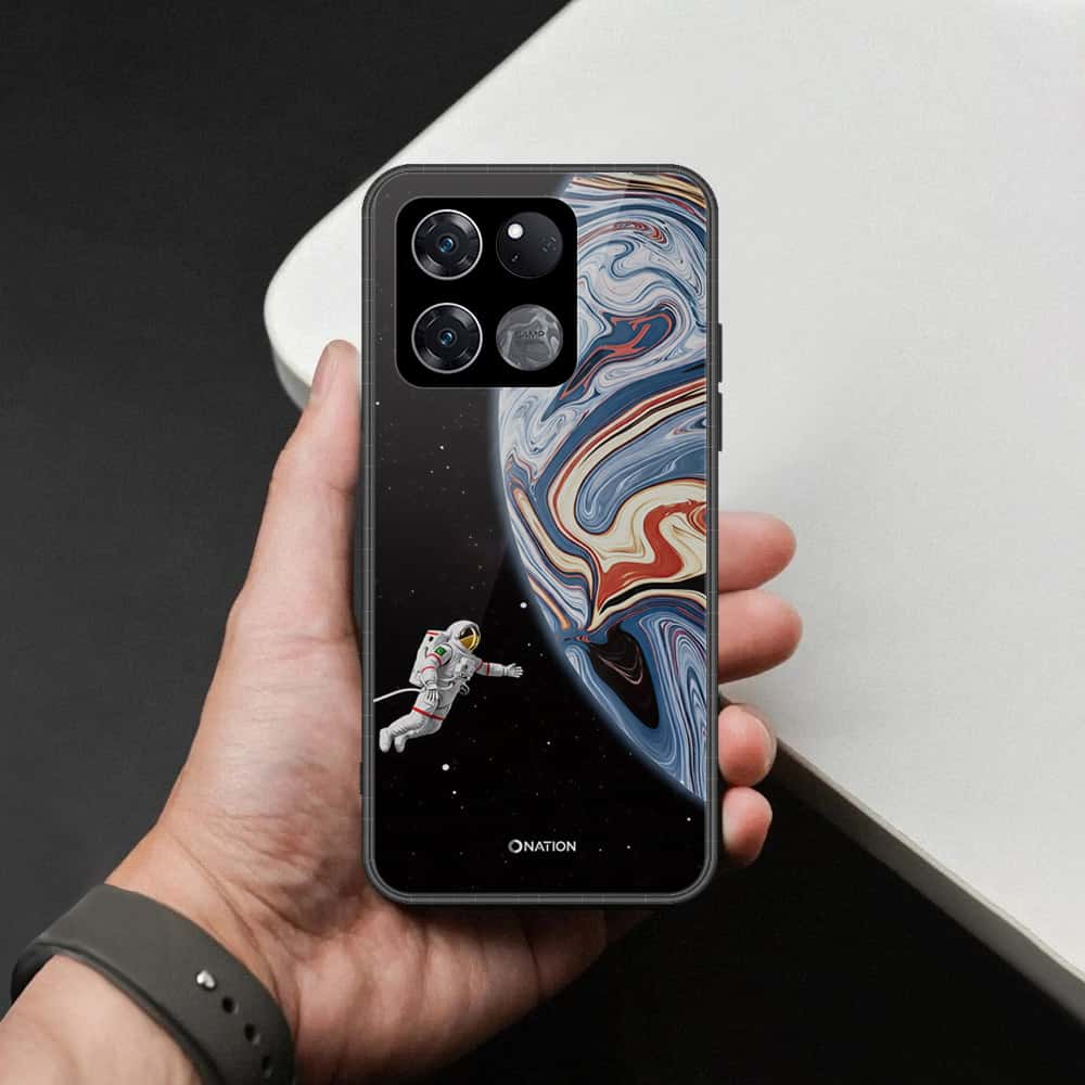OnePlus Ace Racing Cover - Cosmic Marble Astronaut Design - HQ Ultra Shine Premium Infinity Glass Soft Silicon Borders Case