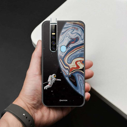 Tecno Camon 15 Premier Cover - Cosmic Marble Astronaut Design - HQ Ultra Shine Premium Infinity Glass Soft Silicon Borders Case
