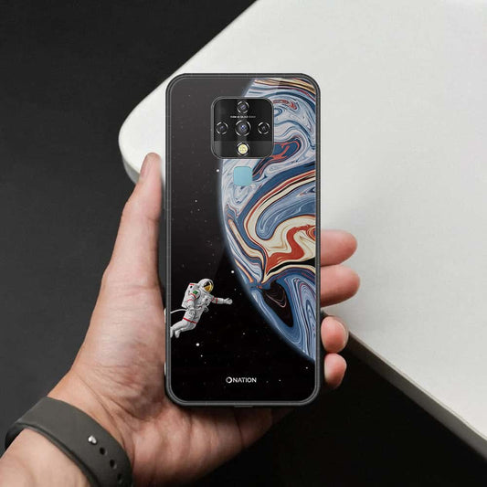 Tecno Camon 16 Cover - Cosmic Marble Astronaut Design - HQ Ultra Shine Premium Infinity Glass Soft Silicon Borders Case