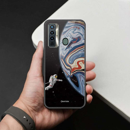 Tecno Camon 17 Cover - Cosmic Marble Astronaut Design - HQ Ultra Shine Premium Infinity Glass Soft Silicon Borders Case