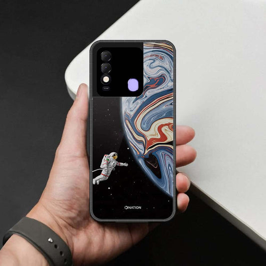 Tecno Spark 8 Cover - Cosmic Marble Astronaut Design - HQ Ultra Shine Premium Infinity Glass Soft Silicon Borders Case