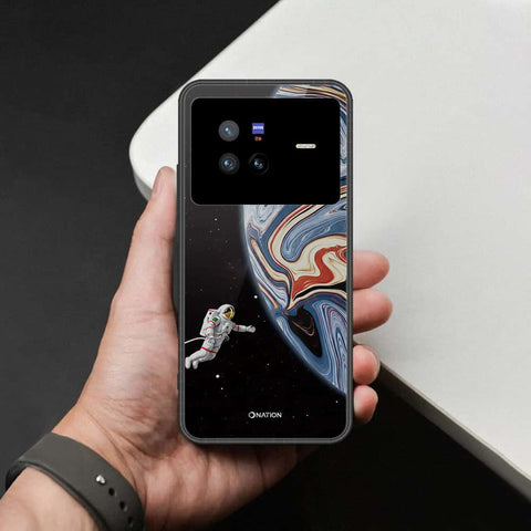 Vivo X80 Cover - Cosmic Marble Astronaut Design - HQ Ultra Shine Premium Infinity Glass Soft Silicon Borders Case