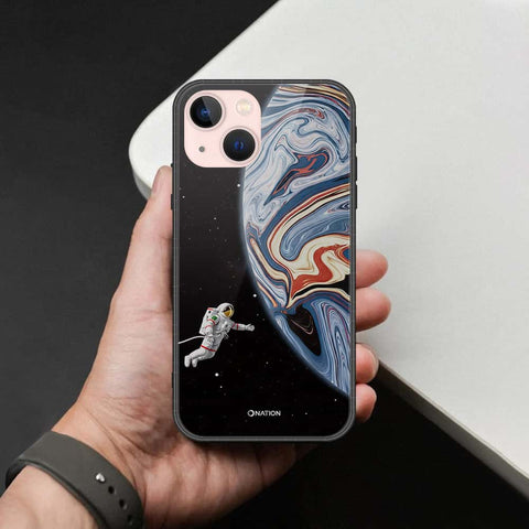 iPhone 14 Plus Cover - Cosmic Marble Astronaut Design - HQ Ultra Shine Premium Infinity Glass Soft Silicon Borders Case