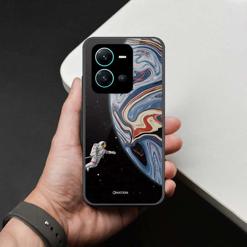 Vivo V25 5G Cover - Cosmic Marble Astronaut Design - HQ Ultra Shine Premium Infinity Glass Soft Silicon Borders Case