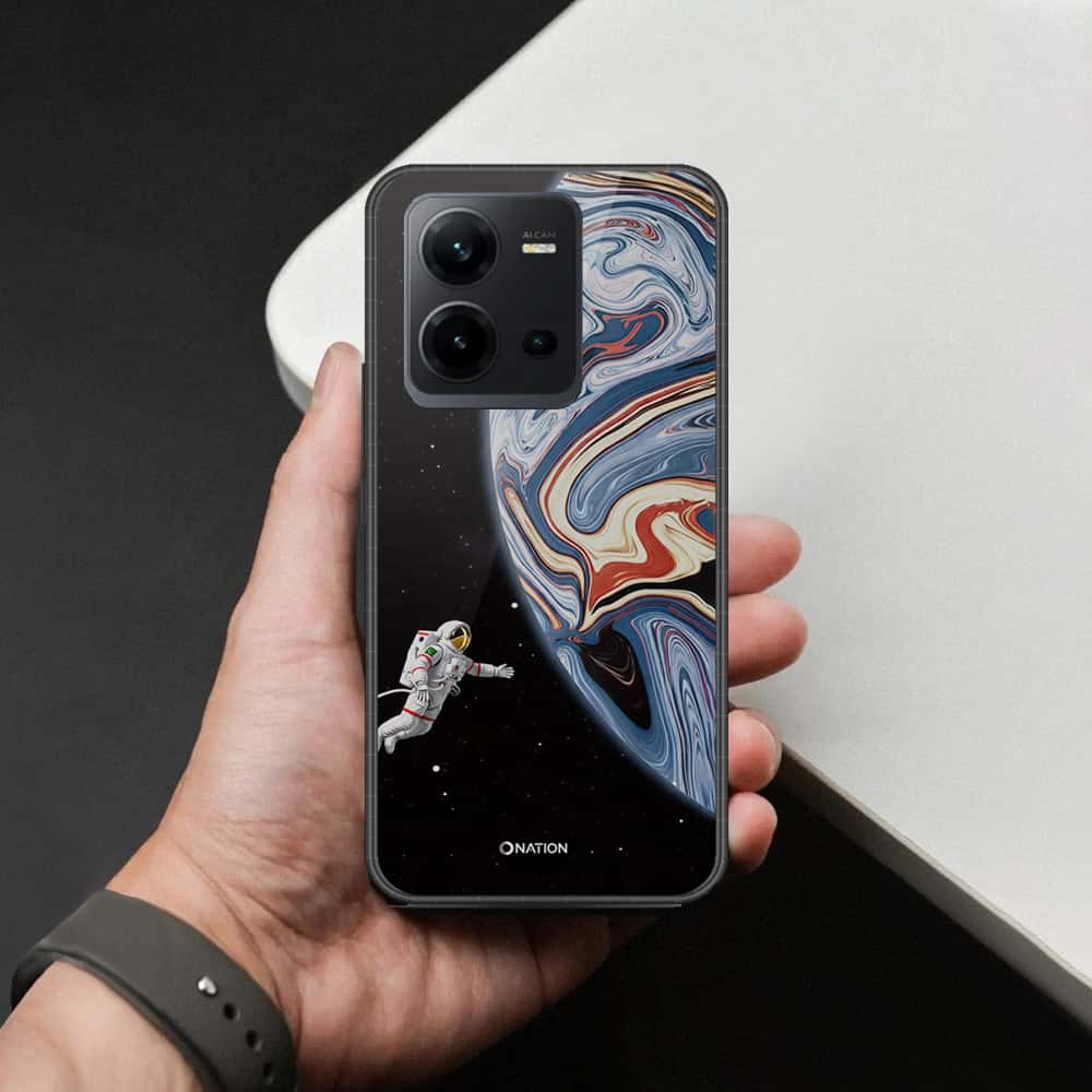Vivo V25e Cover - Cosmic Marble Astronaut Design - HQ Ultra Shine Premium Infinity Glass Soft Silicon Borders Case