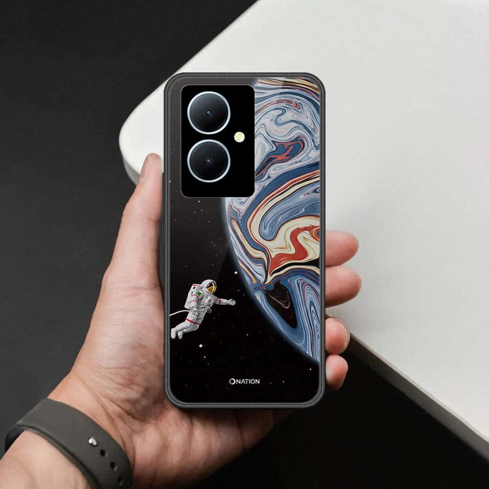 Vivo V29 Lite Cover - Cosmic Marble Astronaut Design - HQ Ultra Shine Premium Infinity Glass Soft Silicon Borders Case