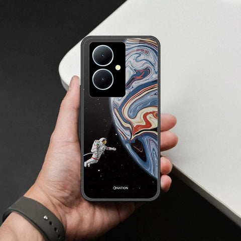 Vivo Y78 Cover - Cosmic Marble Astronaut Design - HQ Ultra Shine Premium Infinity Glass Soft Silicon Borders Case