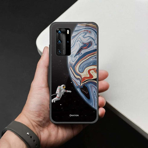 Huawei P40 Pro Cover - Cosmic Marble Astronaut Design - HQ Ultra Shine Premium Infinity Glass Soft Silicon Borders Case