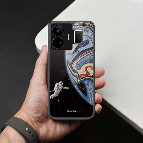 Realme GT3 Cover - Cosmic Marble Astronaut Design - HQ Ultra Shine Premium Infinity Glass Soft Silicon Borders Case