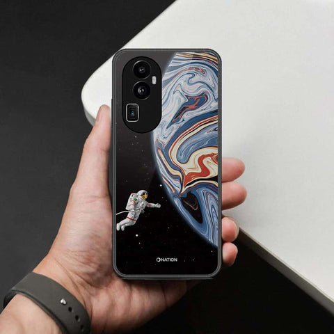 Oppo Reno 10 Pro Plus Cover - Cosmic Marble Astronaut Design - HQ Ultra Shine Premium Infinity Glass Soft Silicon Borders Case