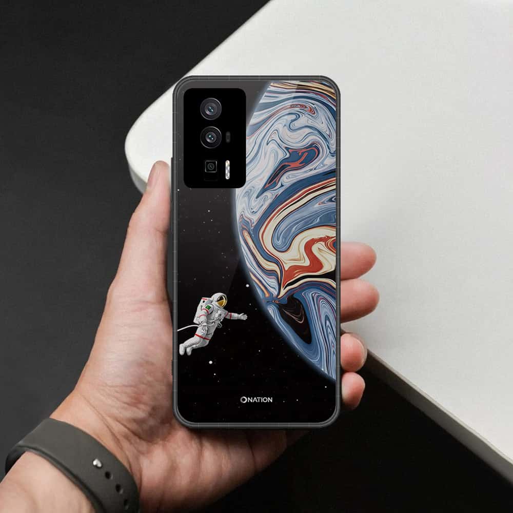 Xiaomi Redmi K60 Pro Cover - Cosmic Marble Astronaut Design - HQ Ultra Shine Premium Infinity Glass Soft Silicon Borders Case