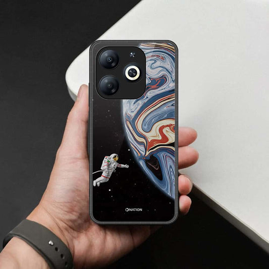Tecno Spark 20C Cover - Cosmic Marble Astronaut Design - HQ Ultra Shine Premium Infinity Glass Soft Silicon Borders Case