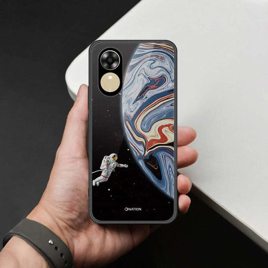 Oppo A17k Cover - Cosmic Marble Astronaut Design - HQ Ultra Shine Premium Infinity Glass Soft Silicon Borders Case