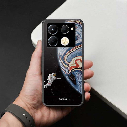 Infinix Note 40 Pro Plus Cover - Cosmic Marble Astronaut Design - HQ Ultra Shine Premium Infinity Glass Soft Silicon Borders Case