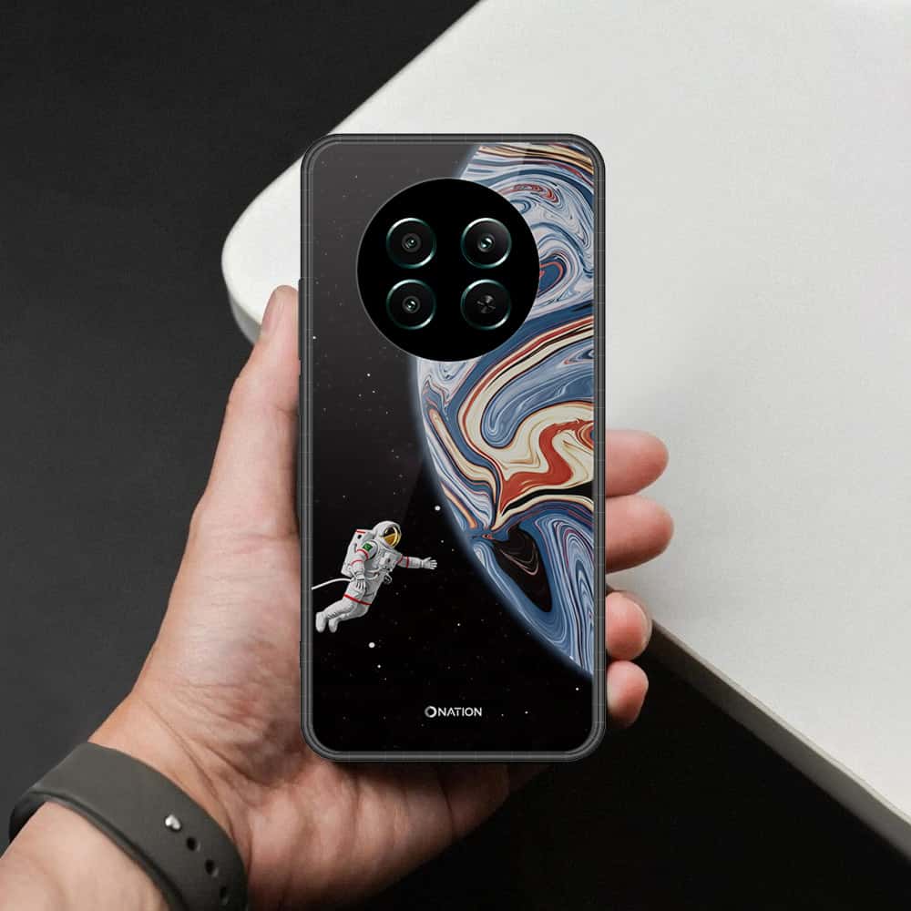 Realme 12 Plus Cover - Cosmic Marble Astronaut Design - HQ Ultra Shine Premium Infinity Glass Soft Silicon Borders Case