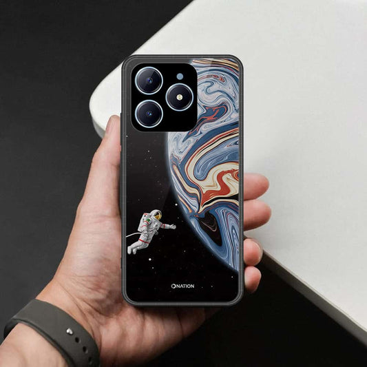 Realme C61 Cover - Cosmic Marble Astronaut Design - HQ Ultra Shine Premium Infinity Glass Soft Silicon Borders Case
