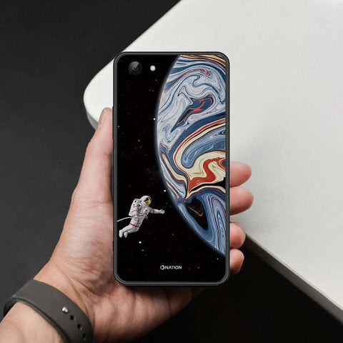 Vivo Y81 Cover - Cosmic Marble Astronaut Design - HQ Ultra Shine Premium Infinity Glass Soft Silicon Borders Case
