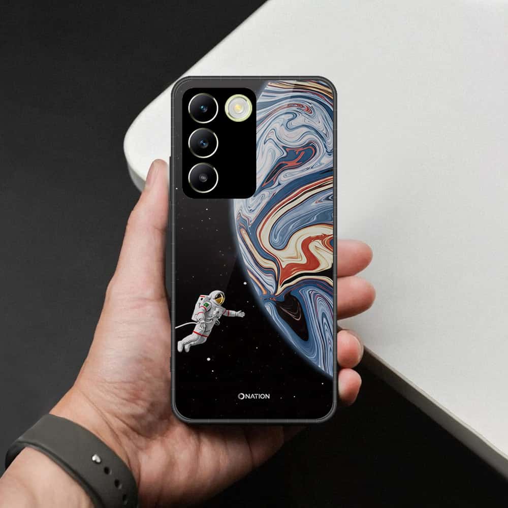 Vivo Y100 4G Cover - Cosmic Marble Astronaut Design - HQ Ultra Shine Premium Infinity Glass Soft Silicon Borders Case