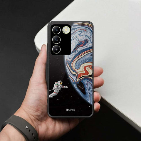 Vivo V30 Lite 4G Cover - Cosmic Marble Astronaut Design - HQ Ultra Shine Premium Infinity Glass Soft Silicon Borders Case